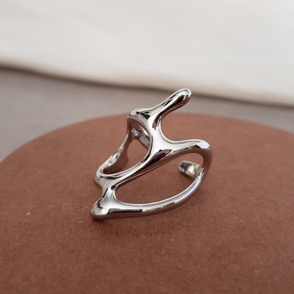Minimalist Silver Adjustable Ring - image 1
